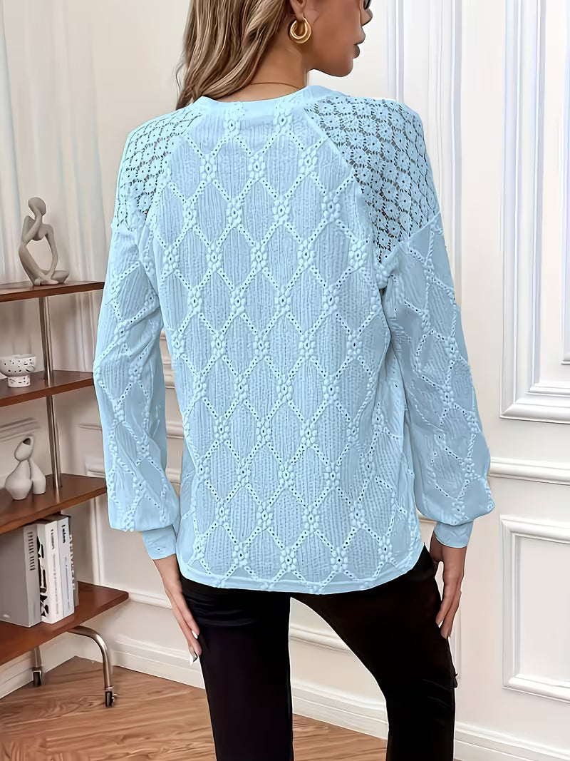 Livia – Bluse med mønster og lange ærmer