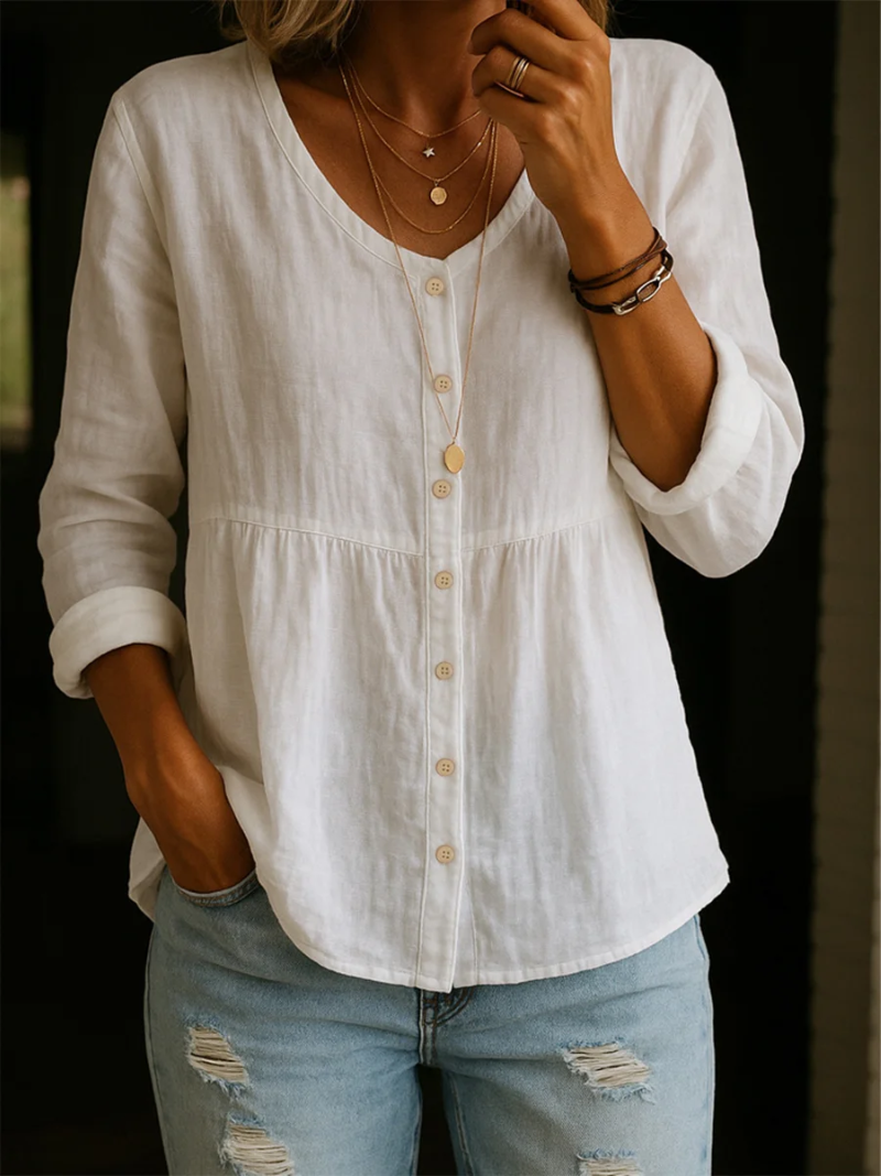 Marit – Bluse med knapper