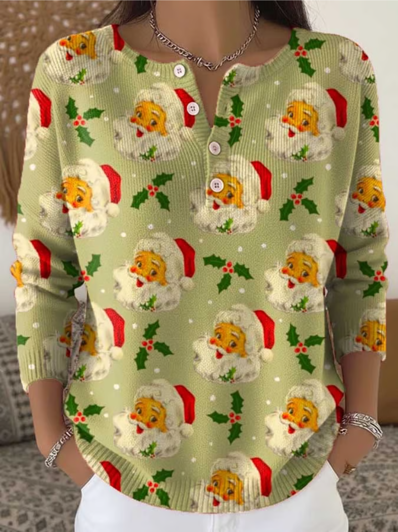 Mary – Juletrøje med julemandprint