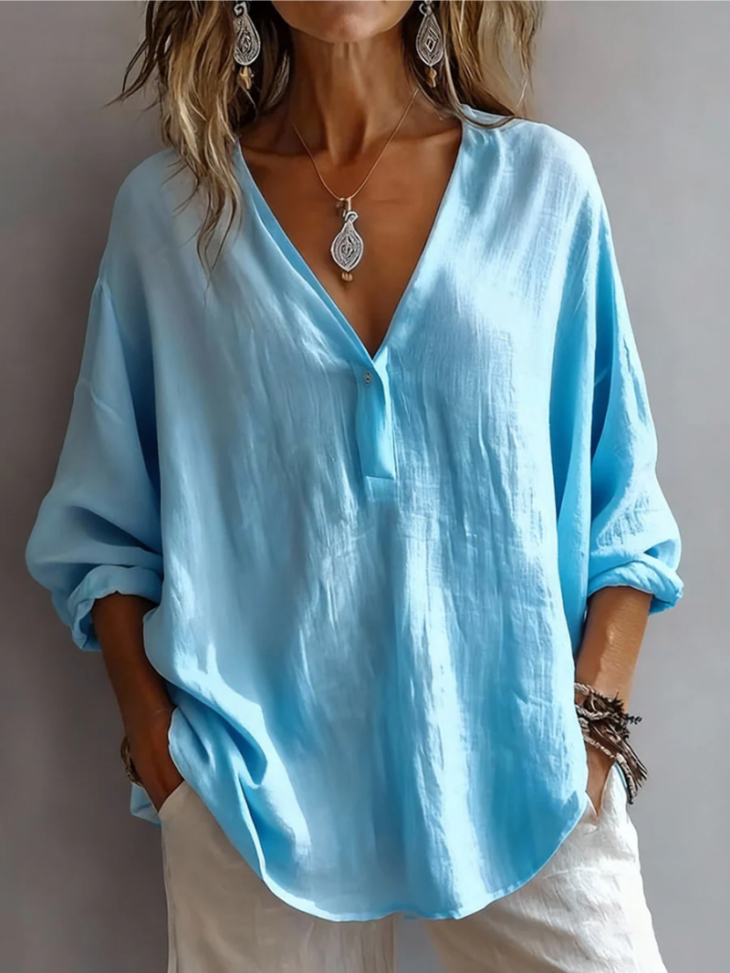 Elina – Bluse med V-hals