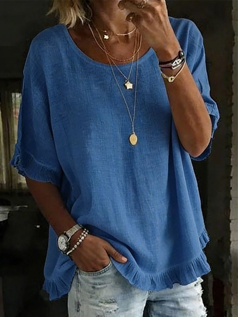 Livia – Bluse med rund hals