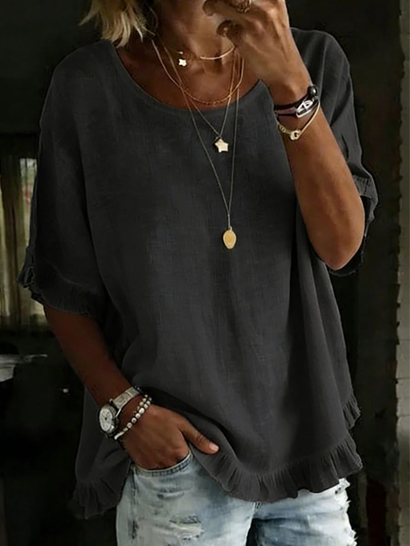 Livia – Bluse med rund hals
