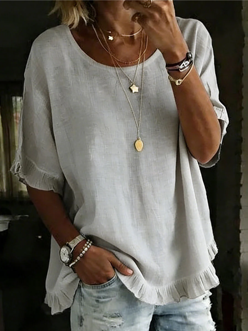 Livia – Bluse med rund hals
