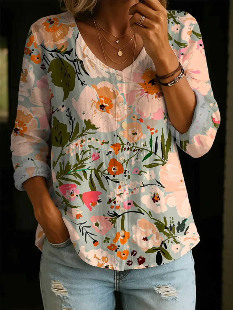 Eva – Bluse med V-hals