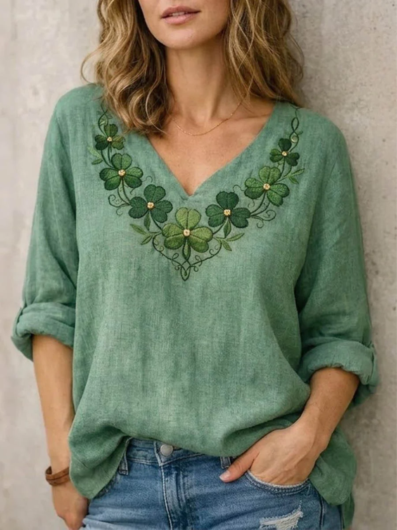 Sara – Bluse med V-hals