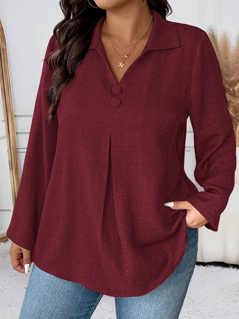 Lynn – Bluse med knapdetalje