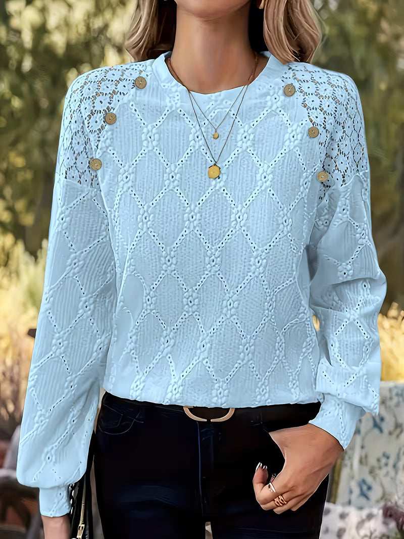 Livia – Bluse med mønster og lange ærmer