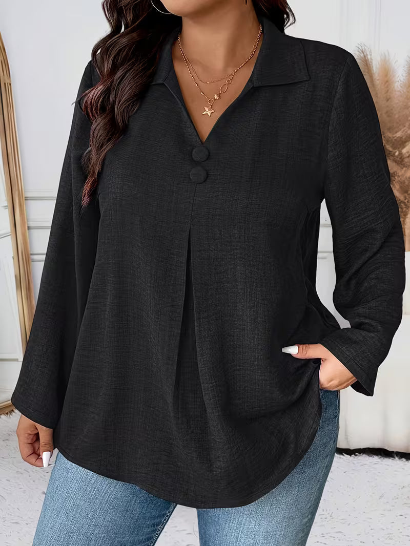 Lynn – Bluse med knapdetalje