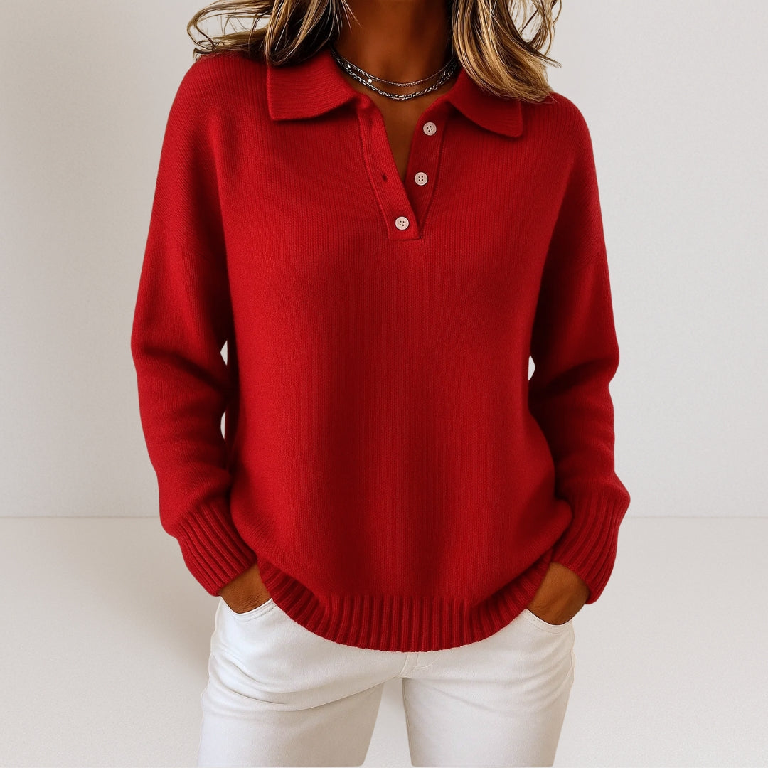 Olivia – Sweater med knaplukning