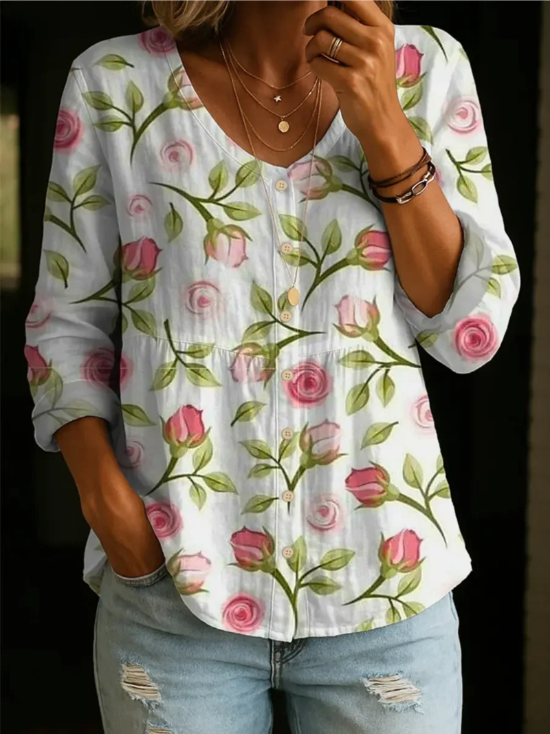 Lotta – Bluse med blomsterprint