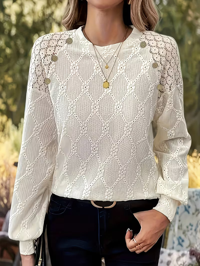Livia – Bluse med mønster og lange ærmer