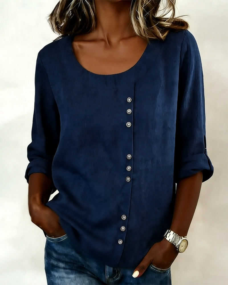 Nina – Bluse med knapdetalje