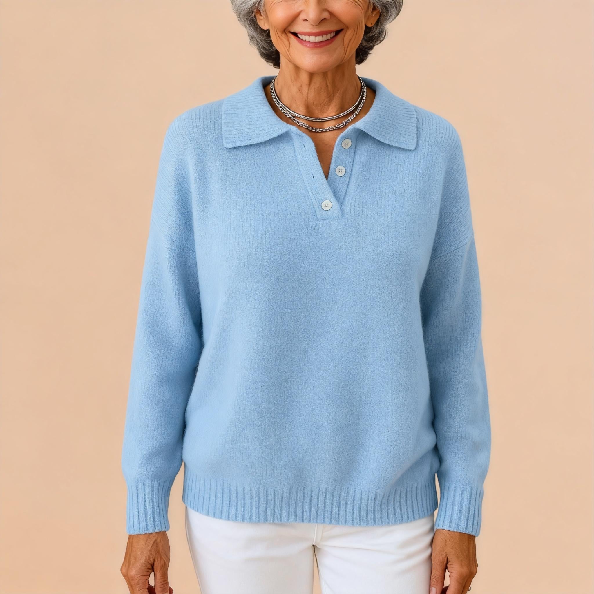 Olivia – Sweater med knaplukning