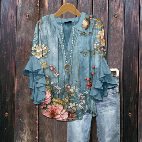Anja – Bluse med blomsterprint