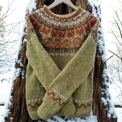 Floor – Varm sweater med klassisk vævet mønster