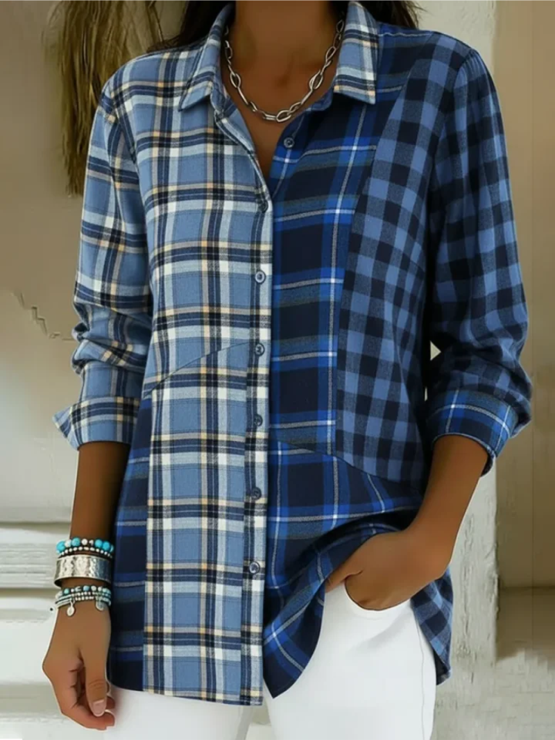 Livia – Bluse med ternet mønster