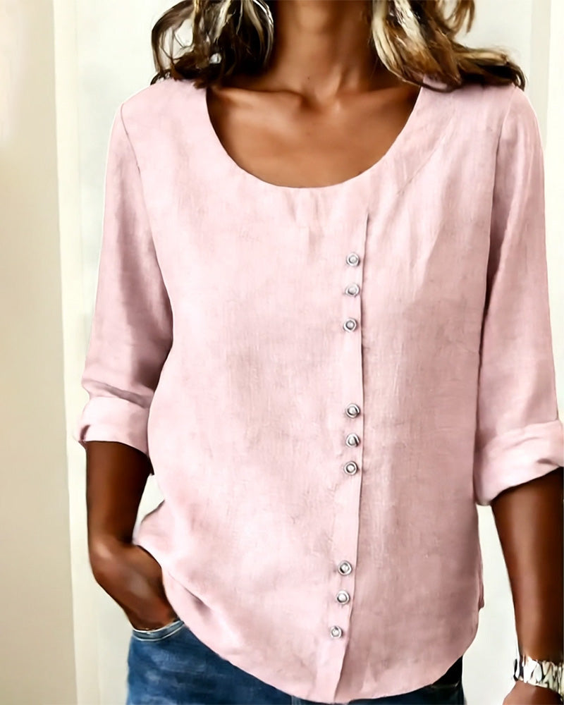 Nina – Bluse med knapdetalje