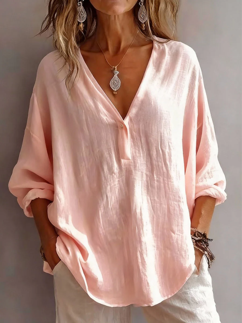 Elina – Bluse med V-hals