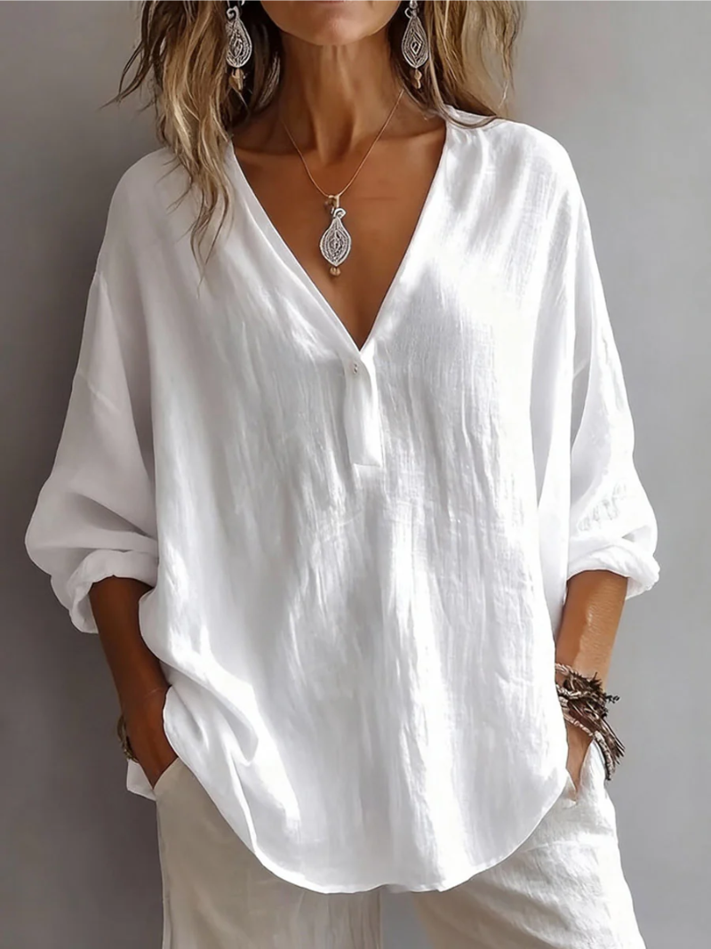 Elina – Bluse med V-hals