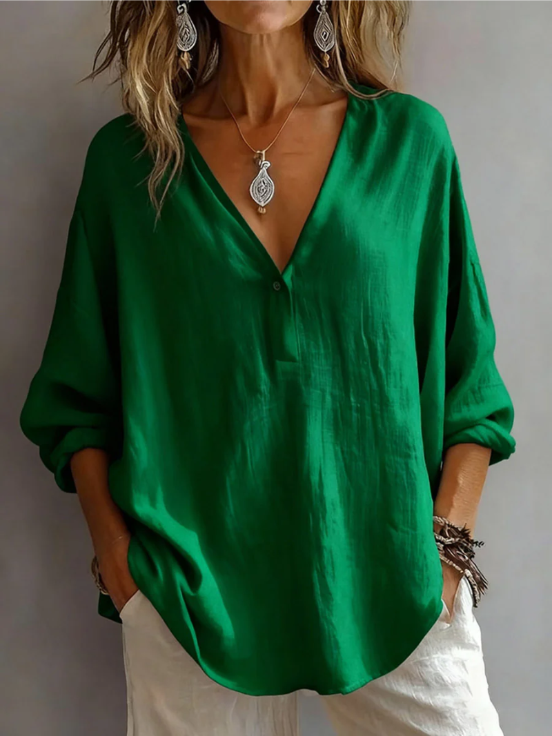 Elina – Bluse med V-hals