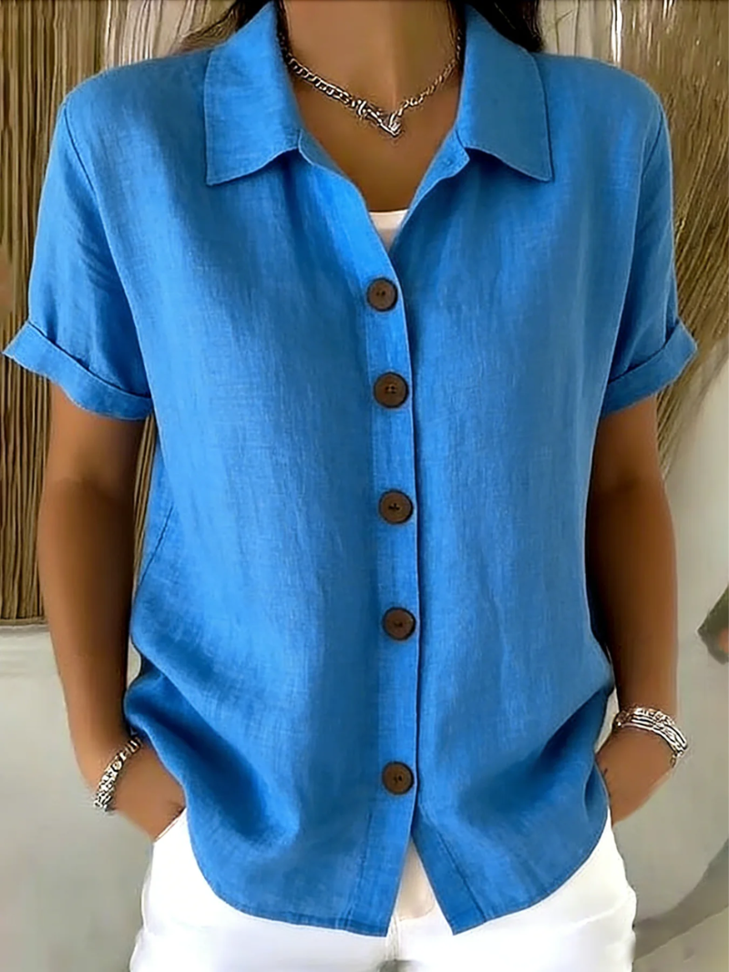 Mila – Bluse med knaplukning