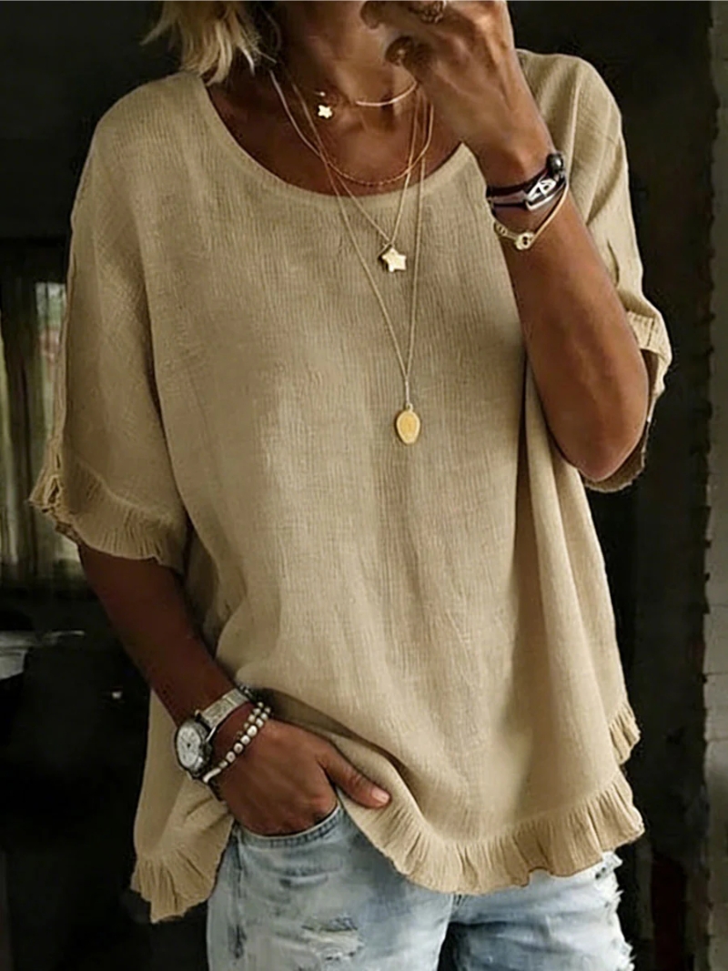 Livia – Bluse med rund hals