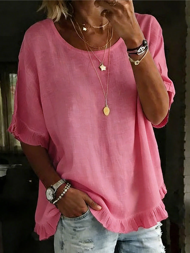 Livia – Bluse med rund hals