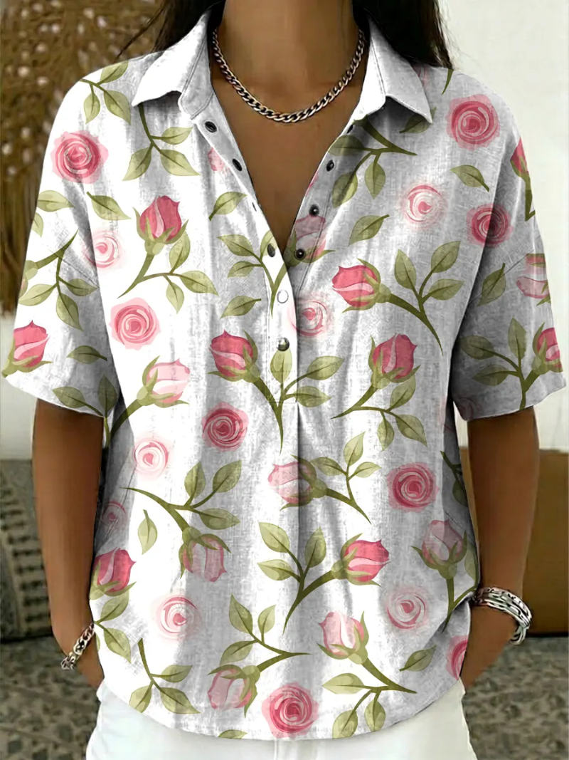 Sanne – Bluse med blomsterprint