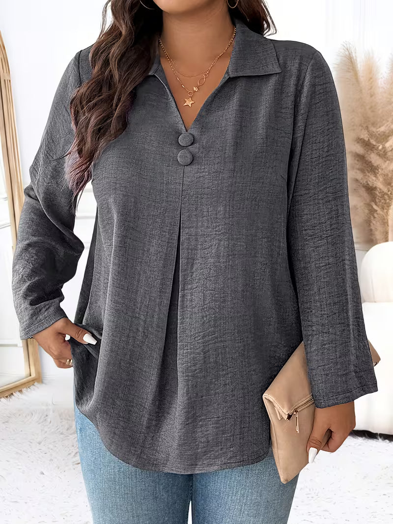 Lynn – Bluse med knapdetalje
